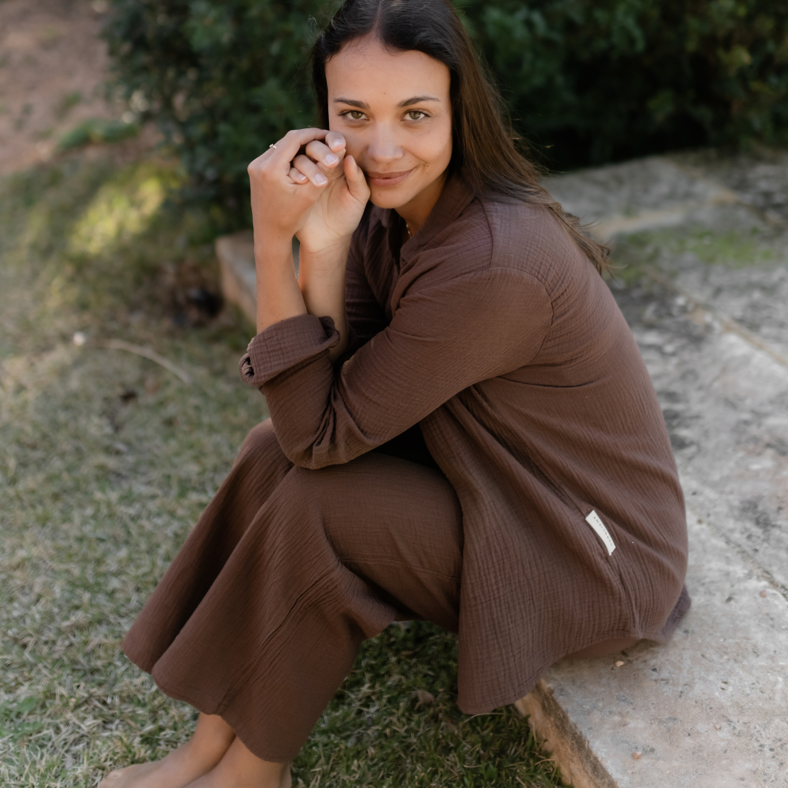 NORDLICHT Fenja Musselin Bluse Damen braun Bio