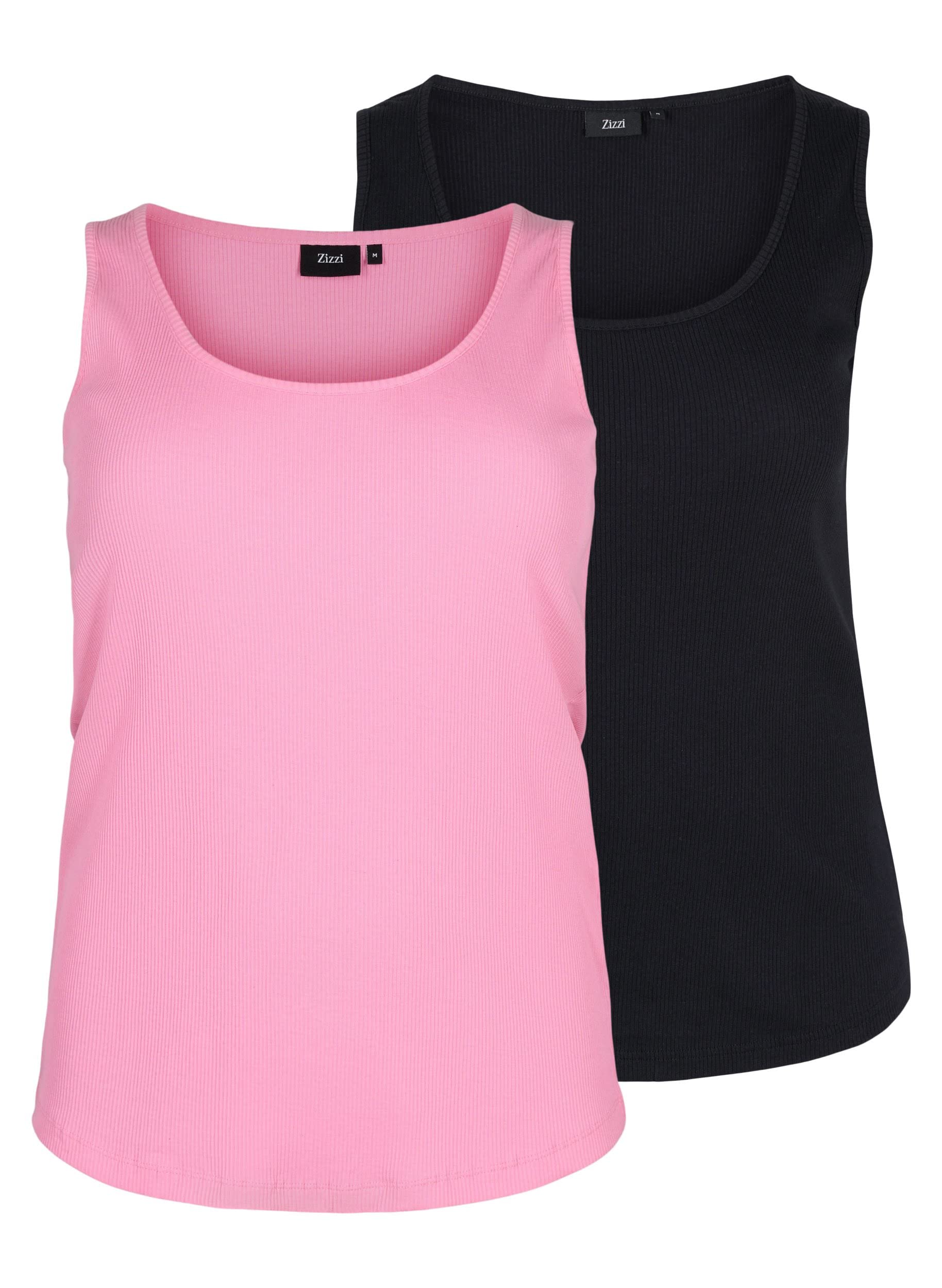 Zizzi T-Shirts Tops 2er-Pack Baumwolltops Ripp
