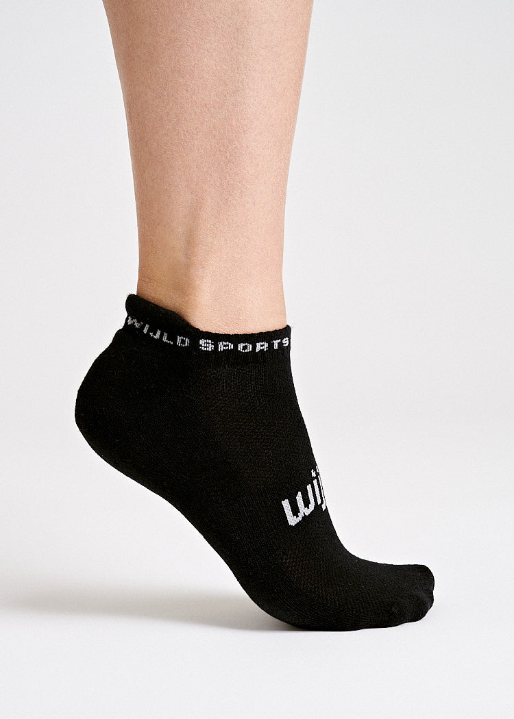 Wijld Socks Woodsocks Sneaker Sportsocken Schwarz Lyocell