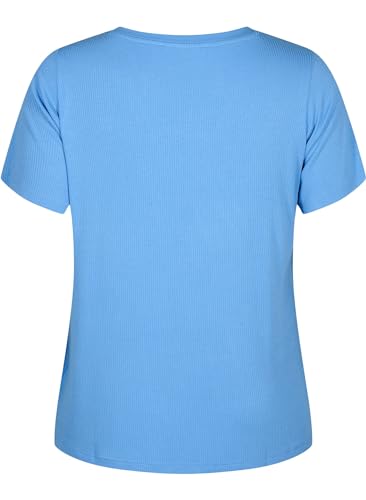 Zizzi T-Shirts T-Shirt Viskose Ripp V-Ausschnitt 42-60