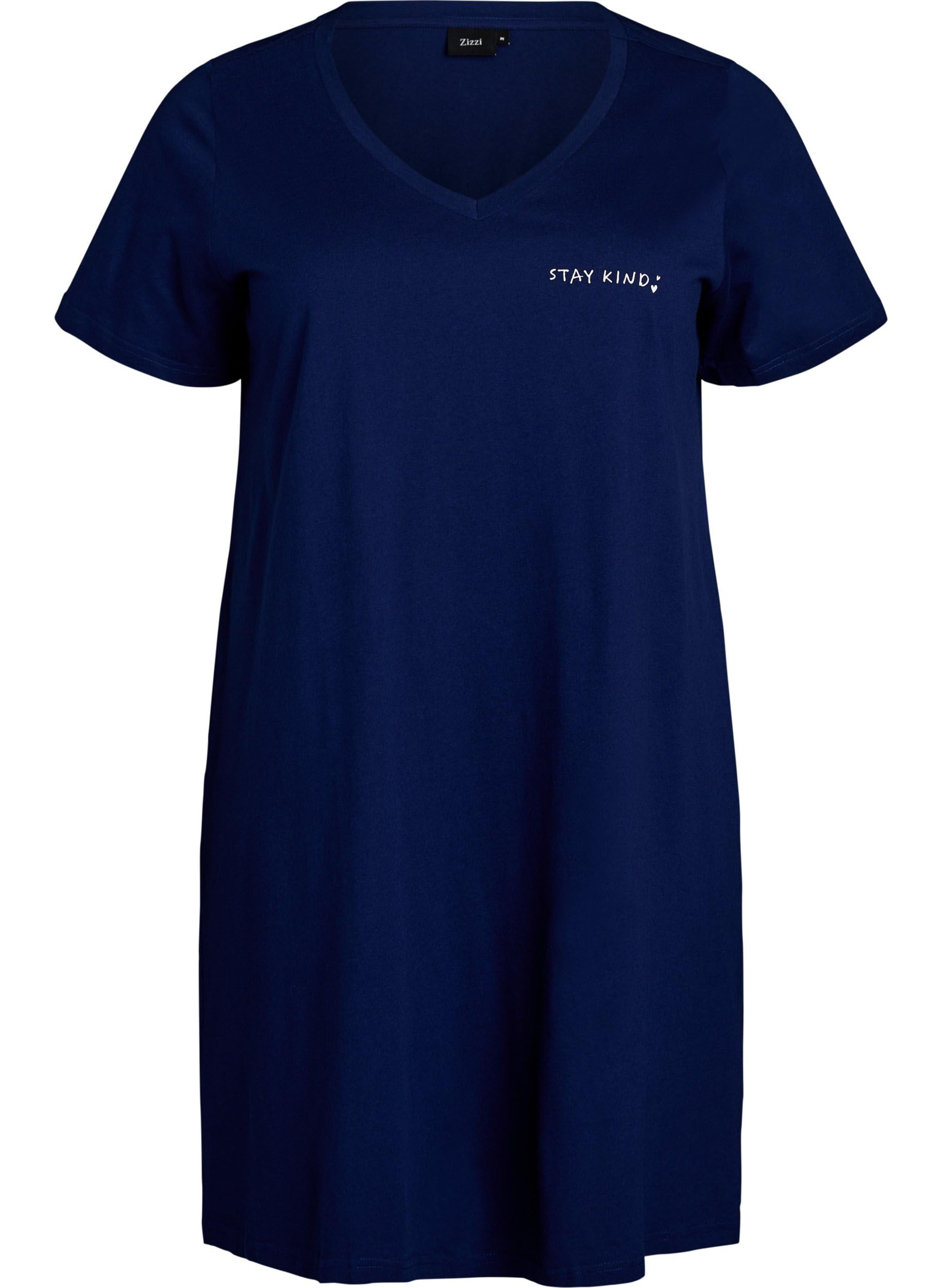 Zizzi Nightwear Nachthemd Bio-Baumwolle kurzarm 42-60