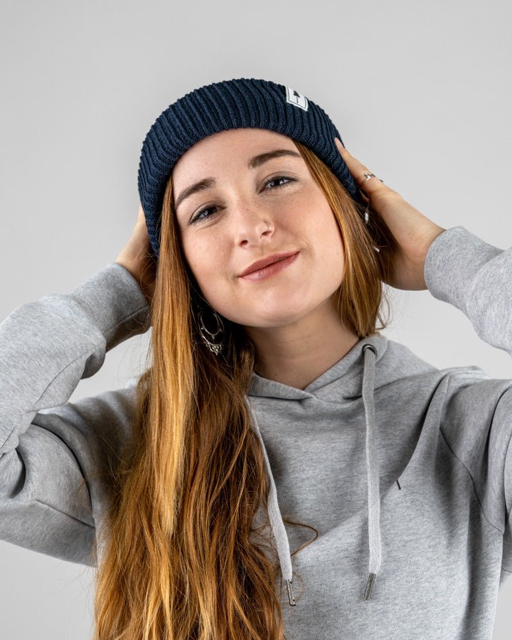 NIKIN Treeanie Ribbed Mütze Navy One Size Baumwolle