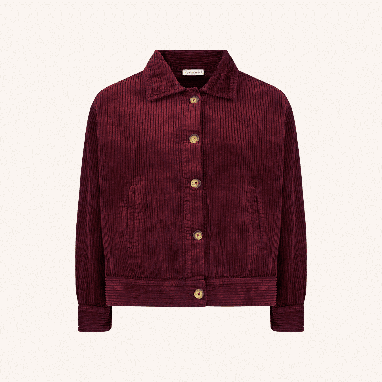 NORDLICHT Silja Cordjacke Rot Bio-Baumwolle locker