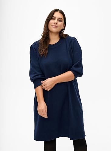 Zizzi Dresses Strickkleid Melange 3/4-Arm S 42/44