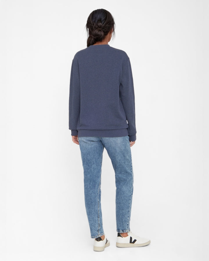 NIKIN TreeSweater Navy Mel Pullover Bio-Baumwolle