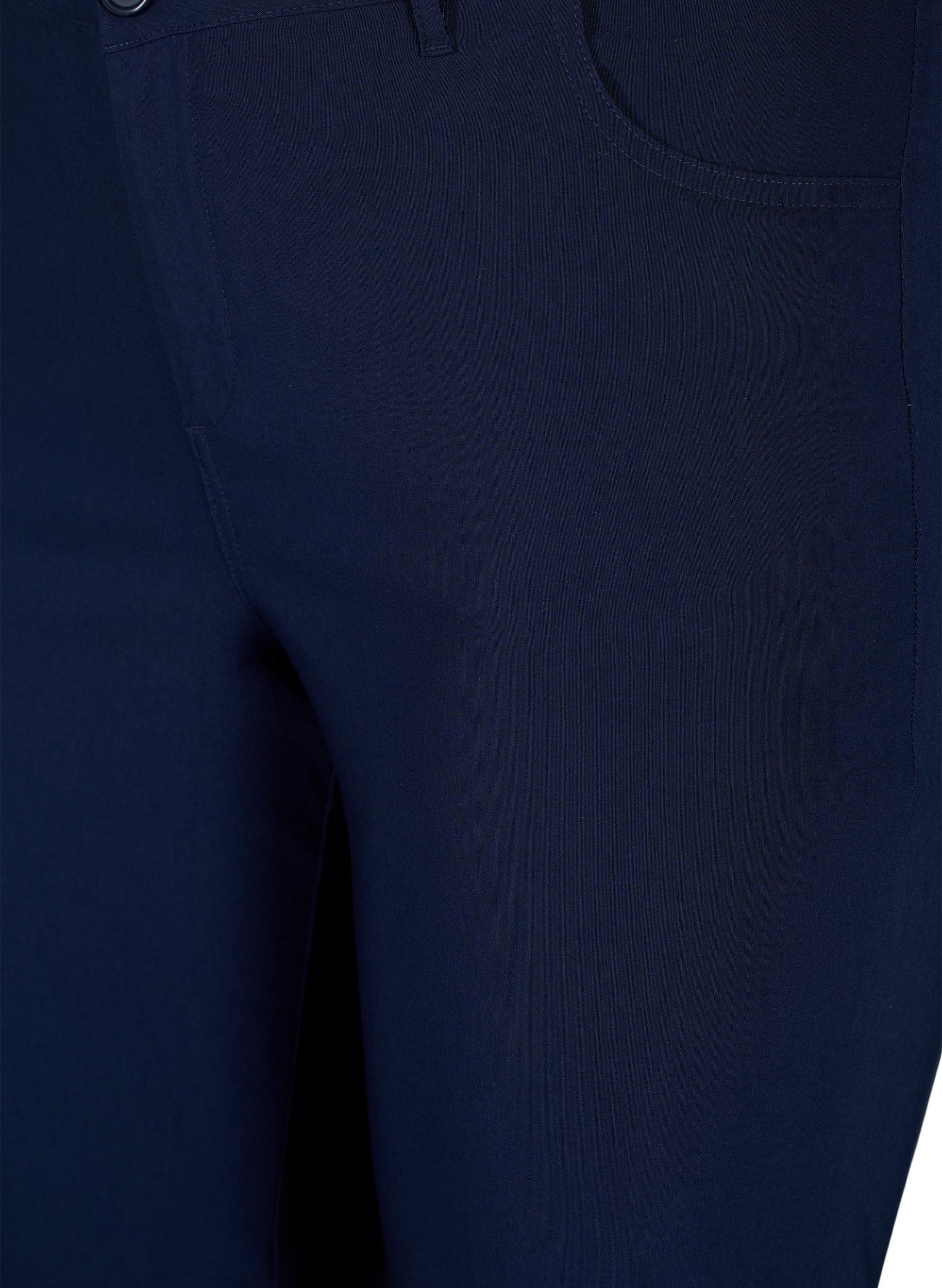 Zizzi Hose Damen einfarbig reguläre Passform Viskose-Stretch