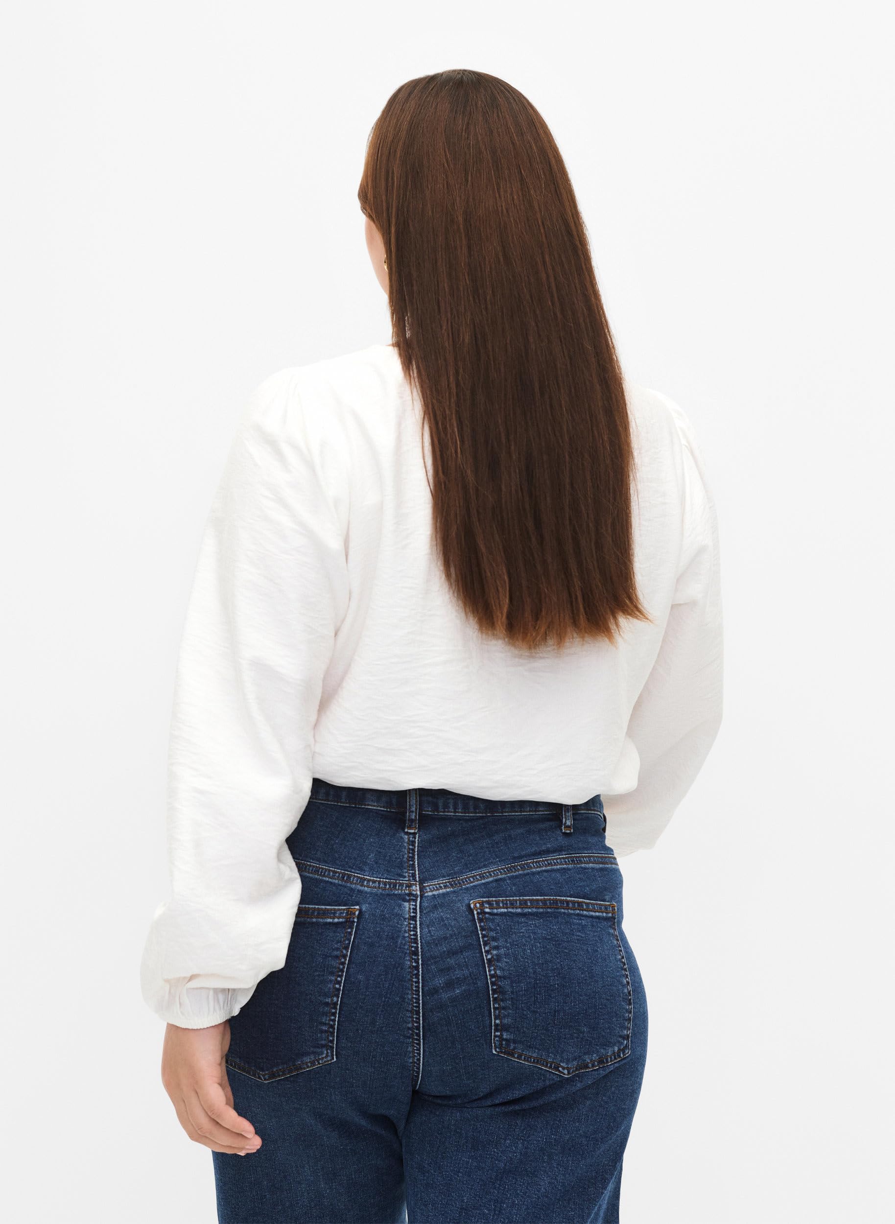 Zizzi Blouses Bluse Viskose Langarm Häkeldetail