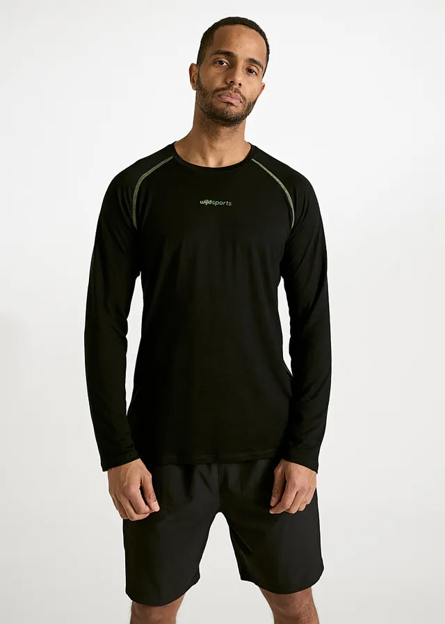 Wijld Longsleeves Tom Black Green Langarmshirt Herren Holz