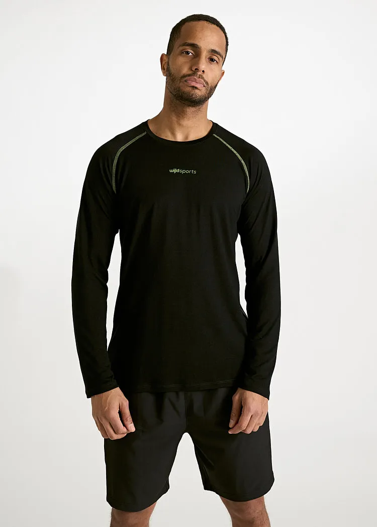 Wijld Longsleeves Tom Black Green Langarmshirt Herren Holz
