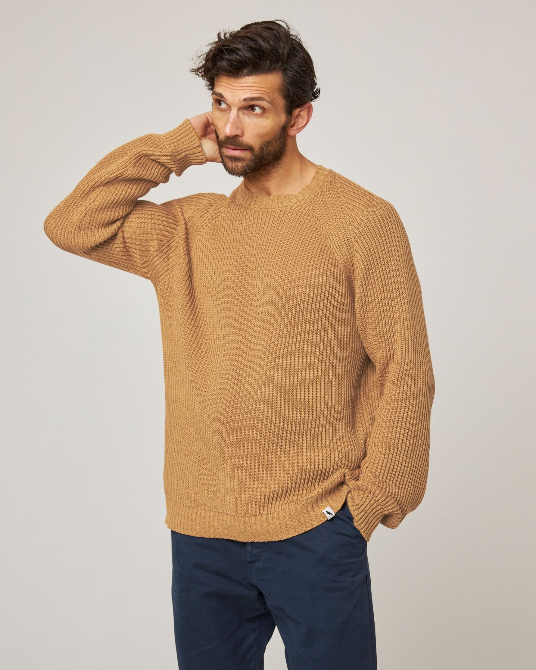 Peregrine Harry Strickpullover Herren Navy Baumwolle