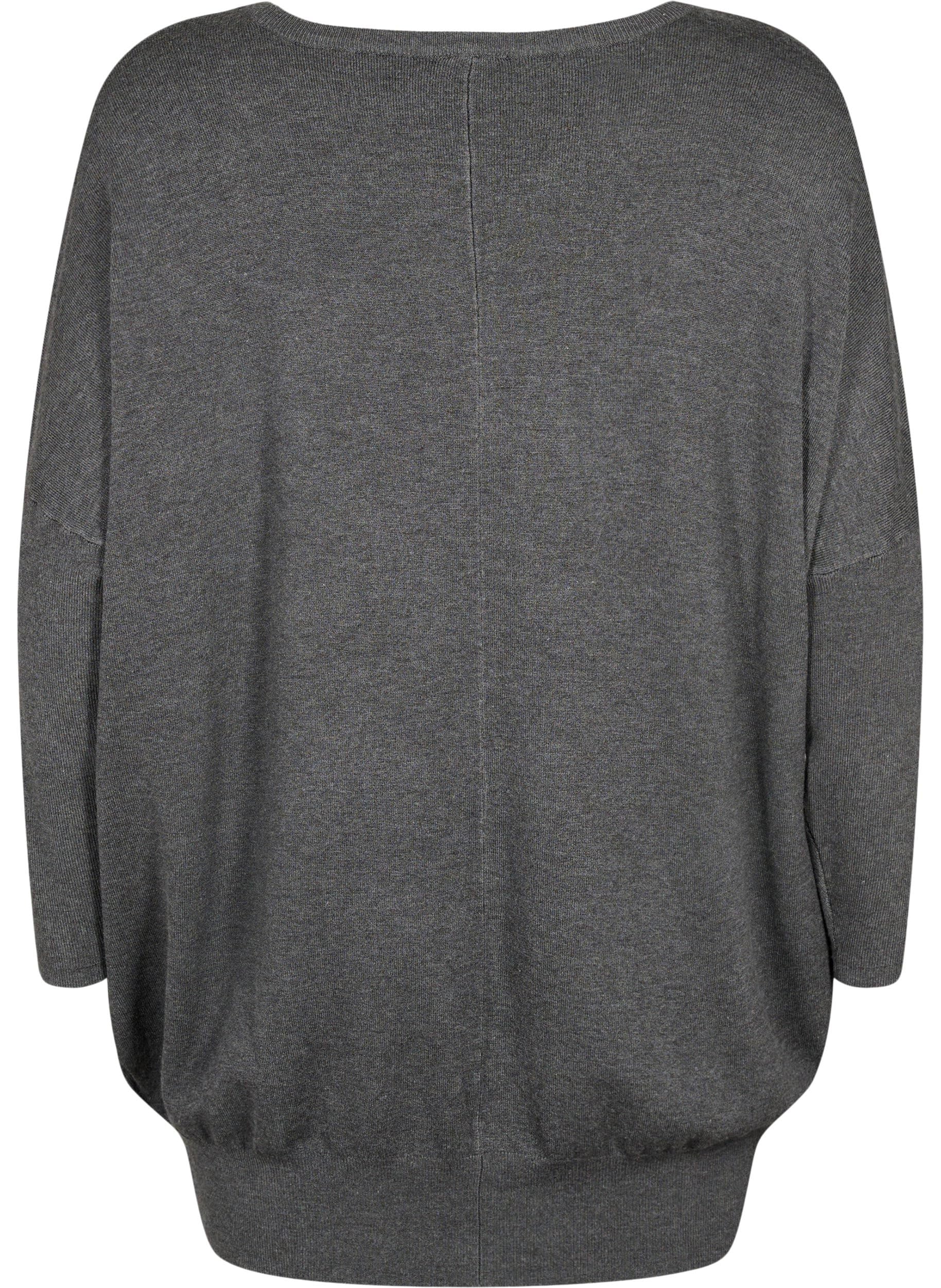 Zizzi Strickpullover Langarm Viskose Tunika Ecovero