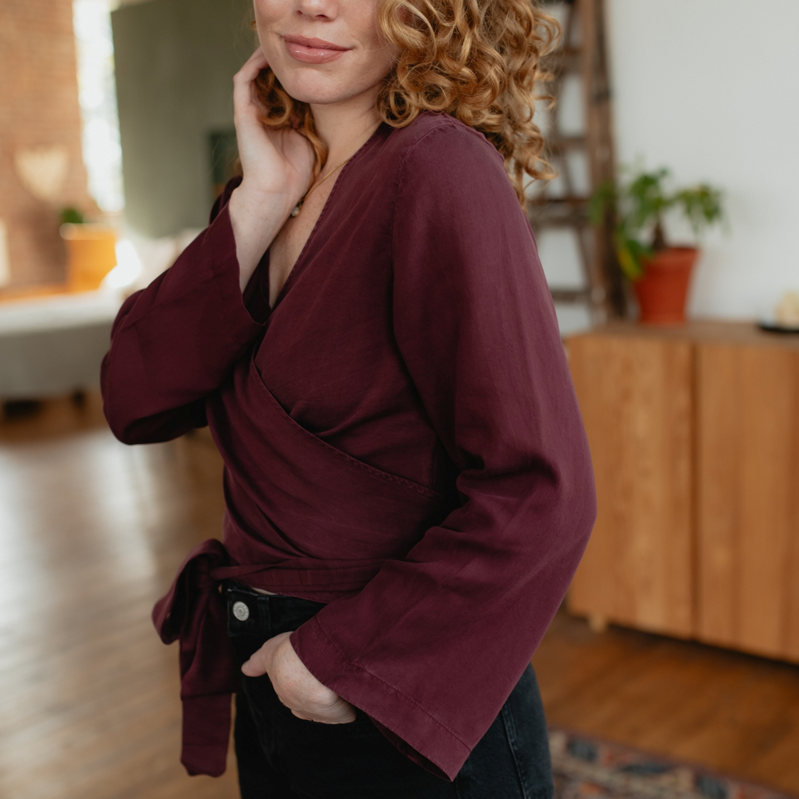 NORDLICHT Joena Wickelbluse Tencel Größe M