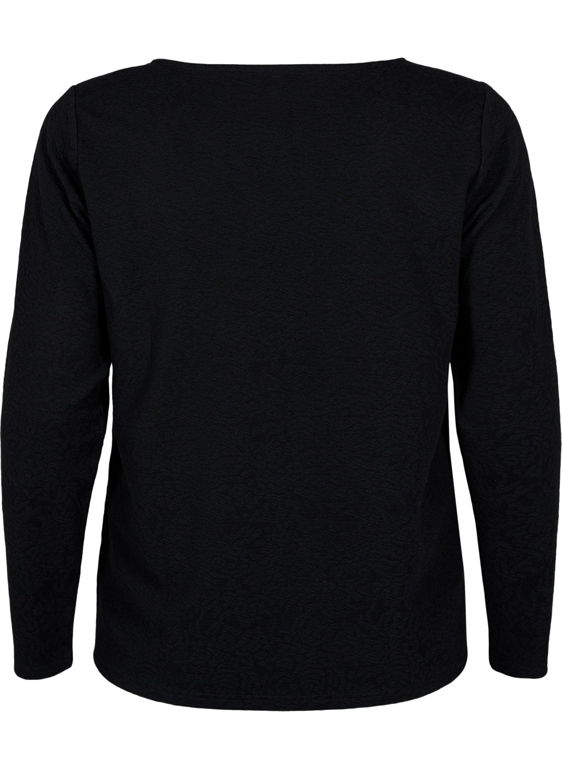 Zizzi Bluse Damen Langarm Struktur Bequem