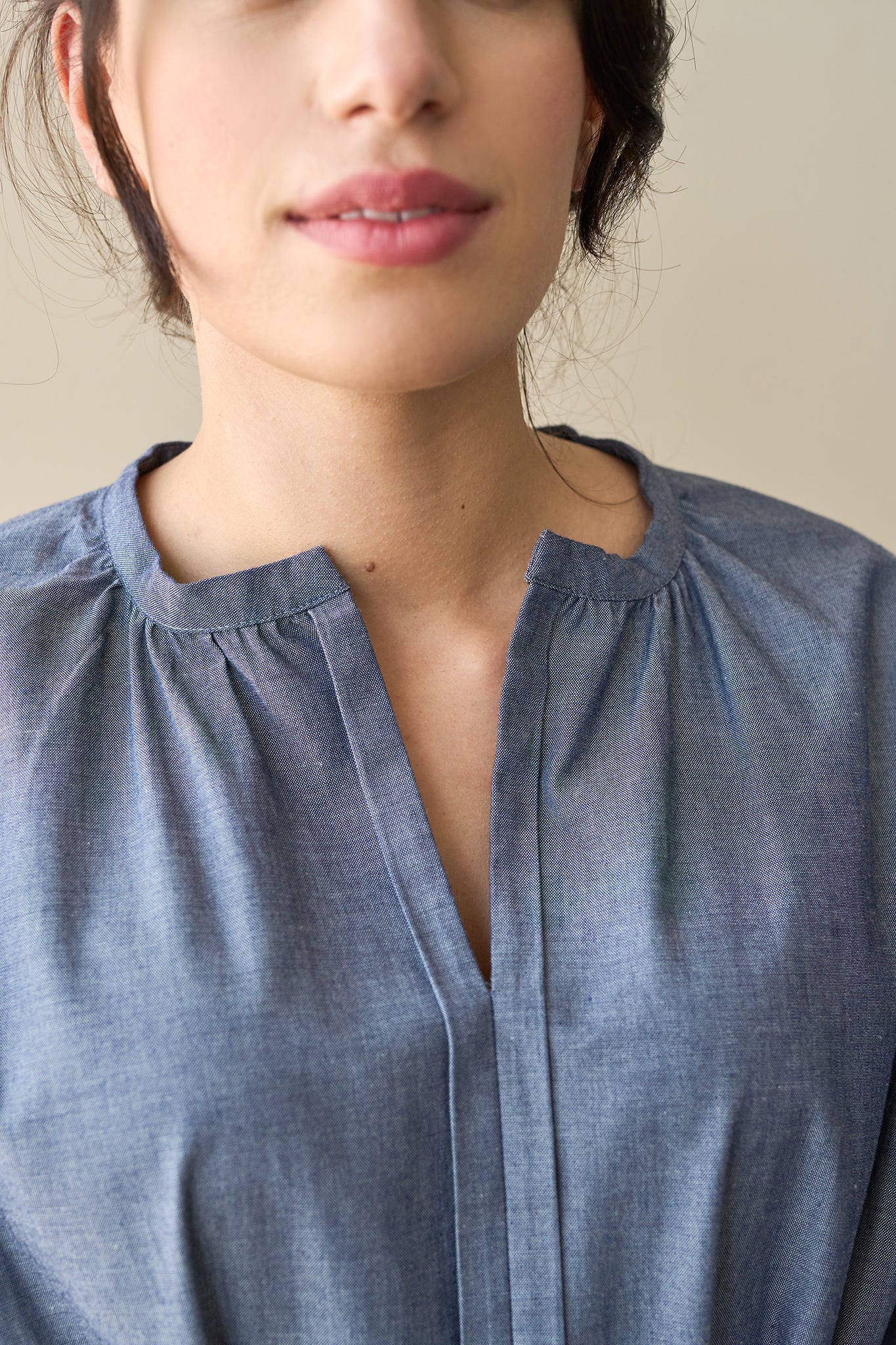 Christiane Strobel PIPPA Kleid Blau Bio-Baumwolle Chambray