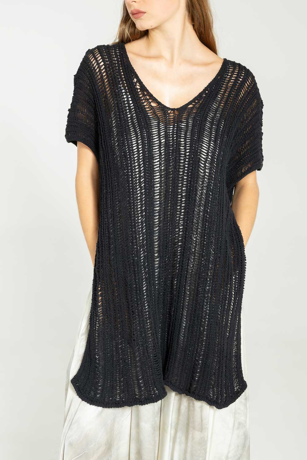 Sanctamuerte Maglieria Maglia Strickpullover Baumwolle V