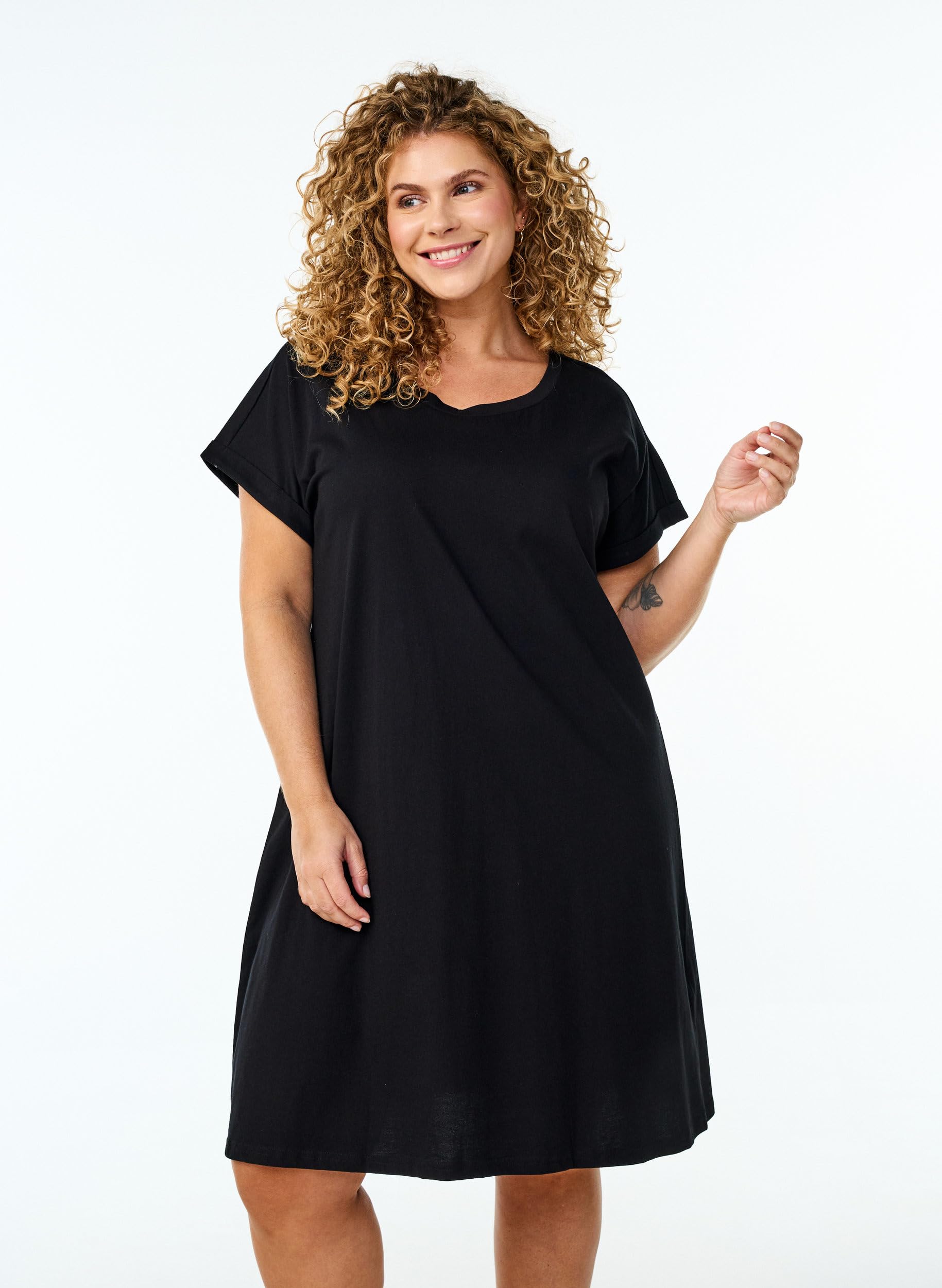 Zizzi 2-Pack Kleid Baumwolle Black 42-44 locker