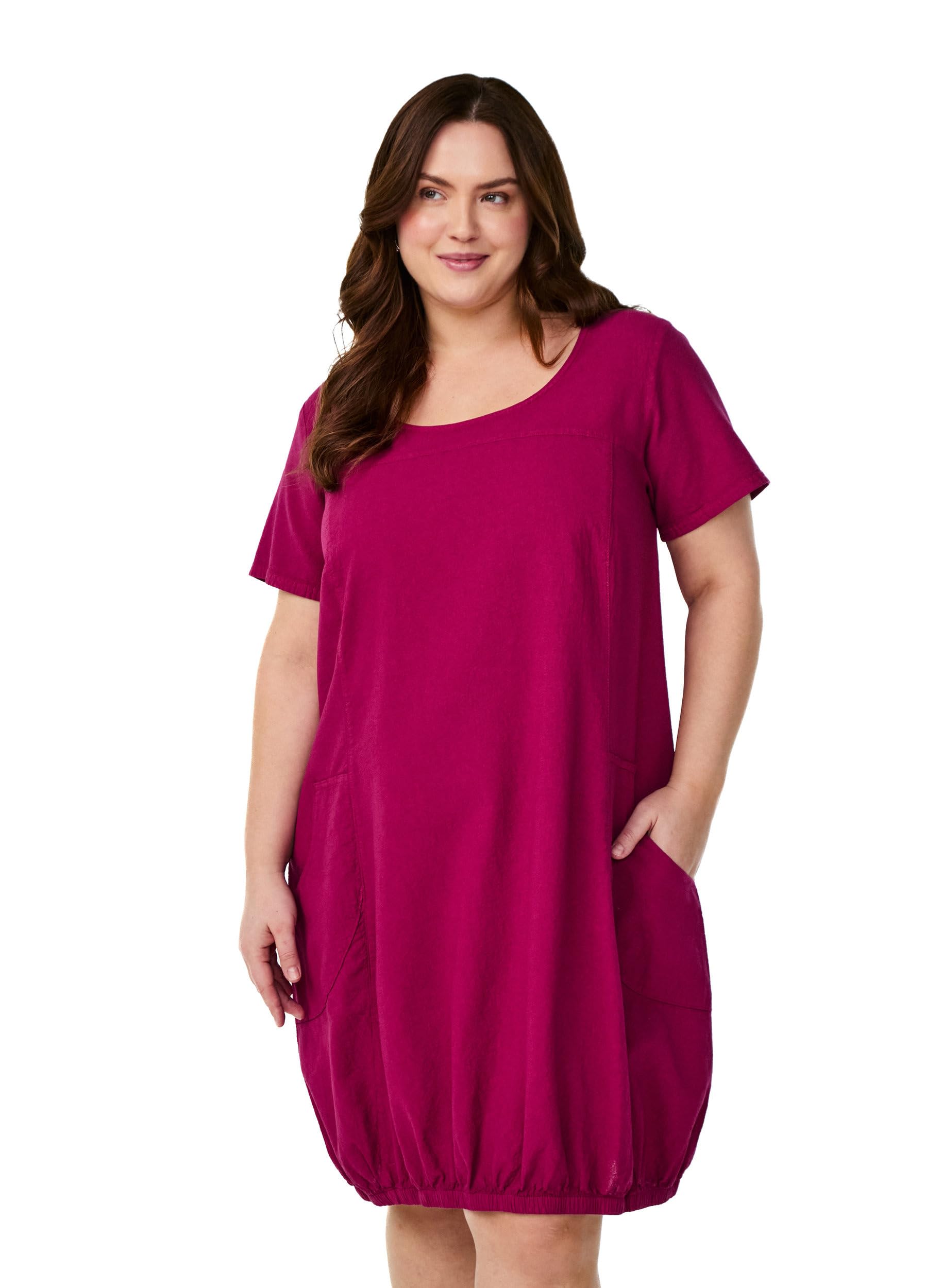 ZIZZI Dresses Baumwollkleid Kurzarm 50-52 Schwarz Baumwolle