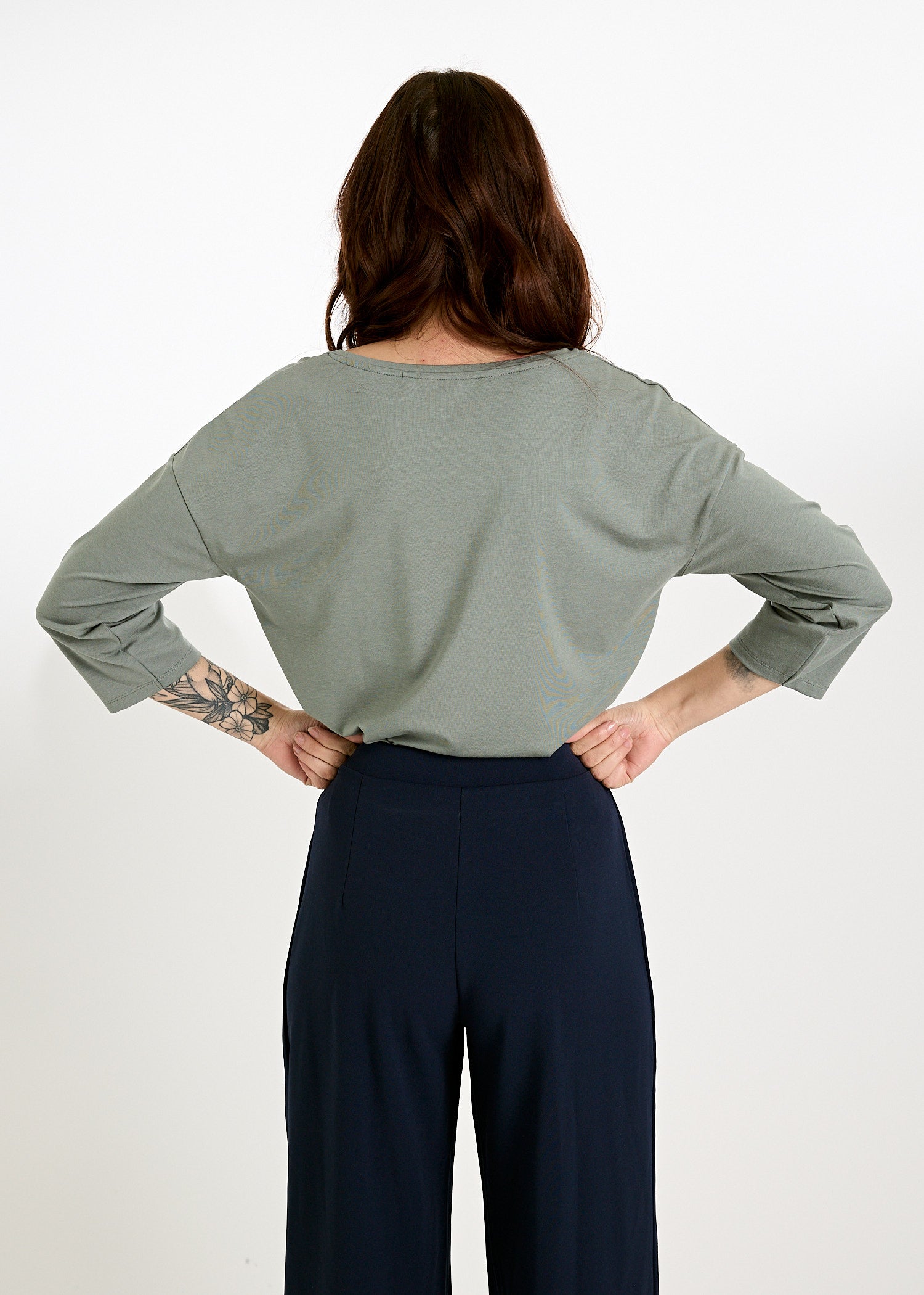 Wijld Christin Damen Langarmshirt Agave Green Lyocell