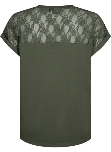 Zizzi T-Shirt Damen Große Größen Baumwolle Spitze