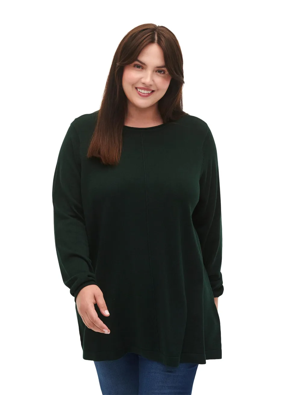 Zizzi Strickbluse Baumwolle Viskose Schwarz 50-52