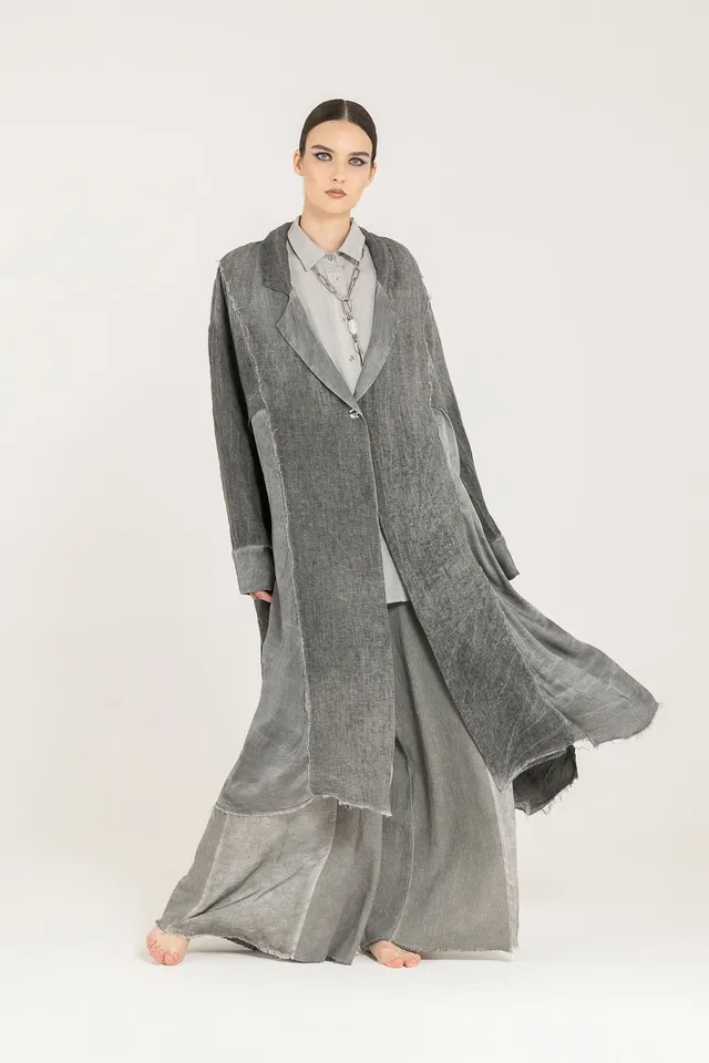 Sanctamuerte Capispalla Spolverino Blazer Leinen
