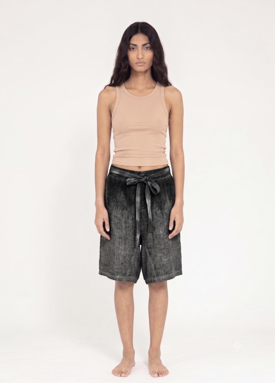 Sanctamuerte Pantaloni Bermuda Shorts Leinen Degradé
