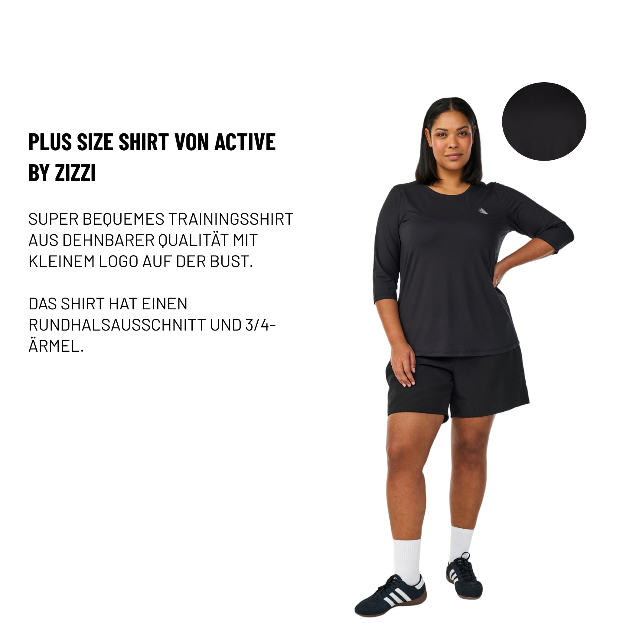 Zizzi Activewear Sportshirt 3/4 Arm 50-52 Stretch