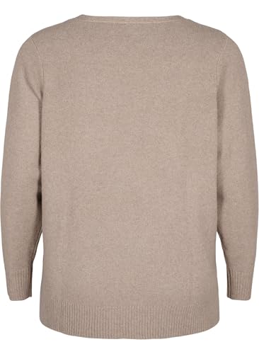 Zizzi Strickbluse V-Ausschnitt Rippstrick Gr.42-60
