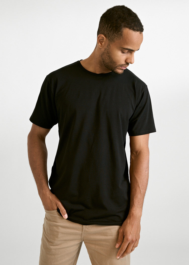 Wijld Timo Black T-Shirt Herren Rundhals Holz
