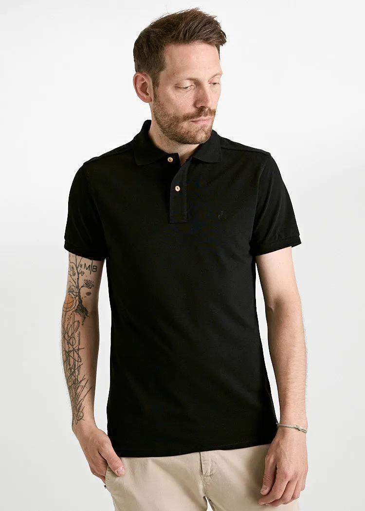 Wijld Paul Polo-Shirt Black Herren Lyocell Regular