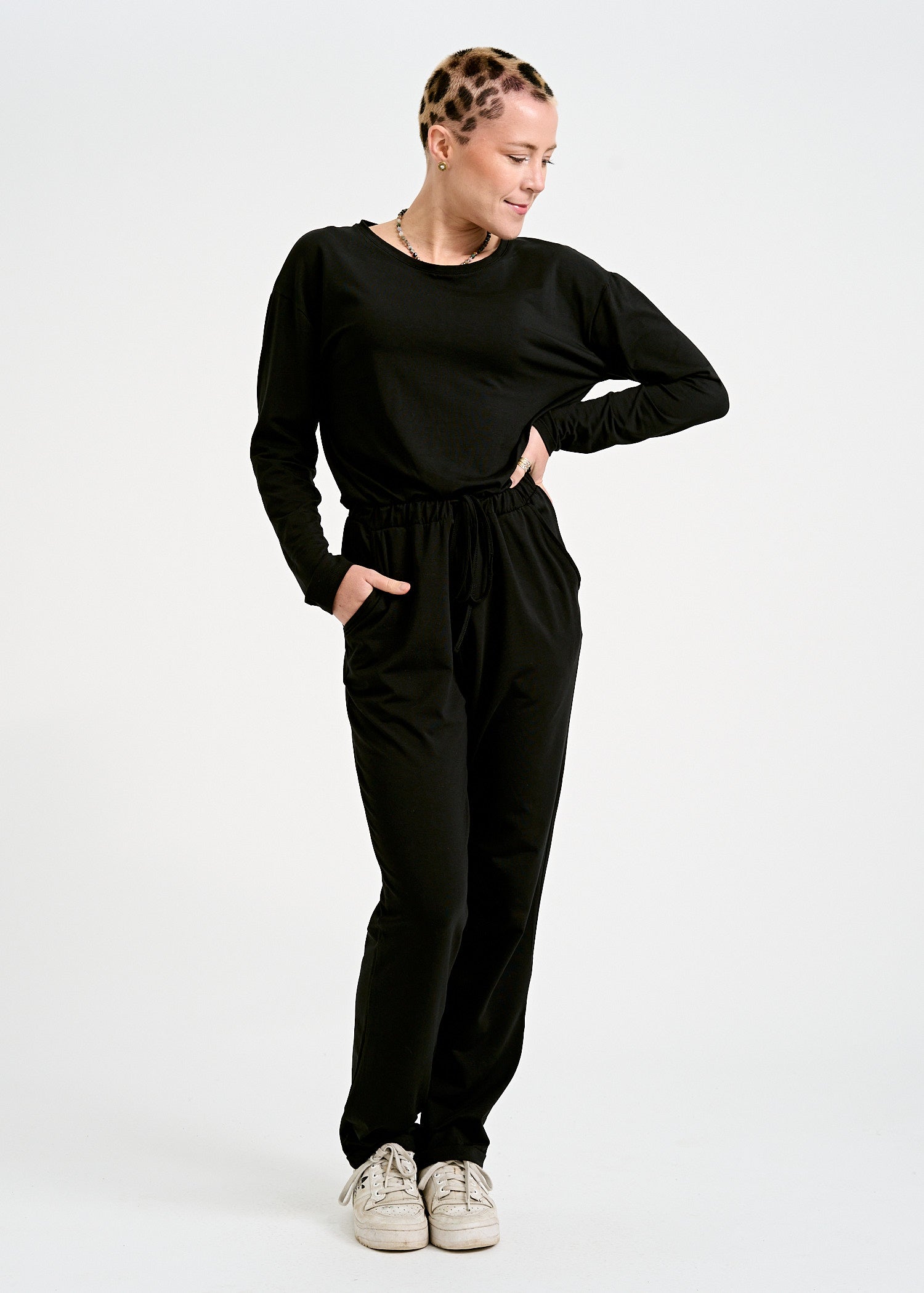Wijld Jersey Jumpsuit Ruth Black Damen Overall Elasthan