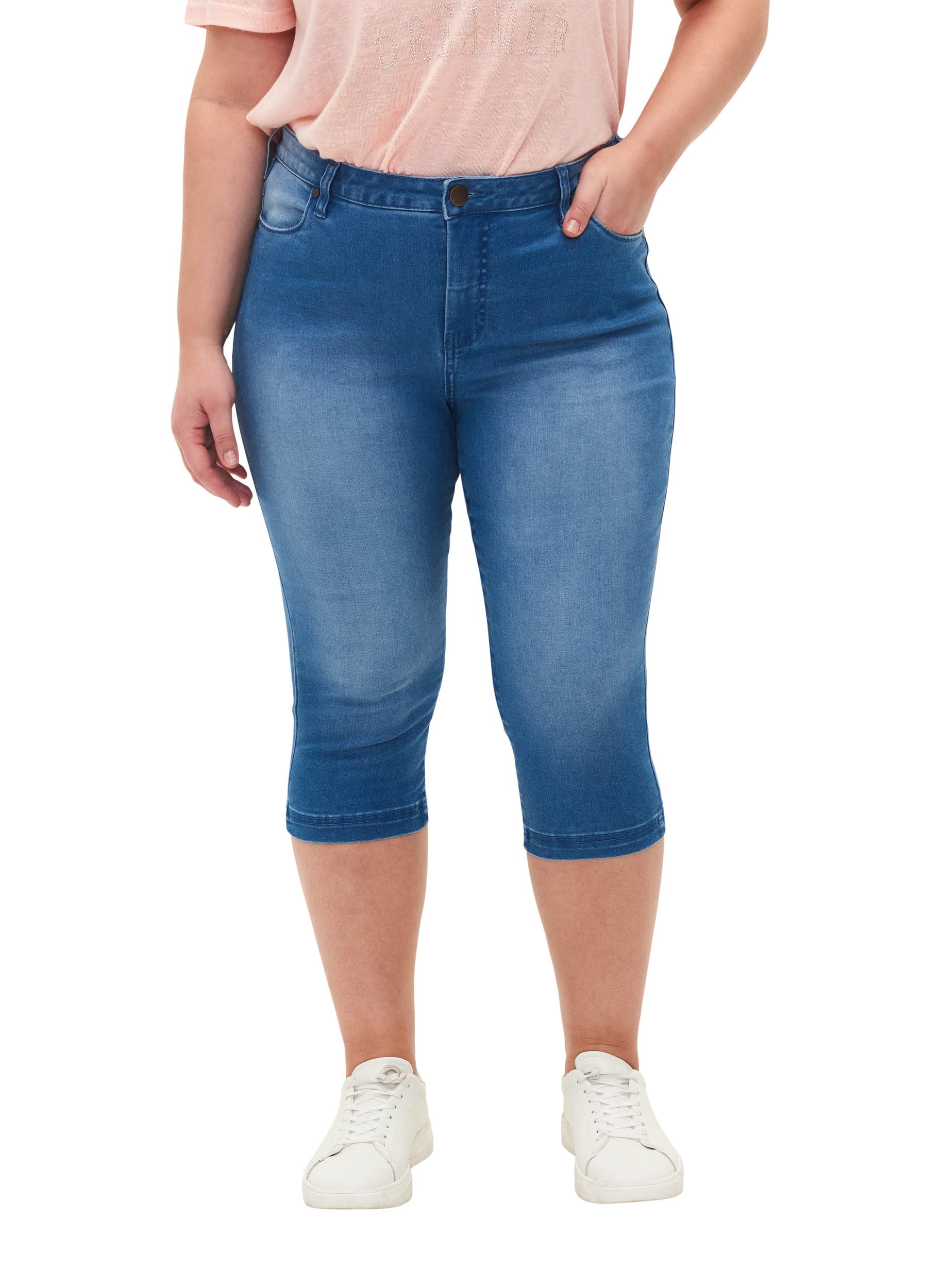Zizzi Amy Capri Jeans Damen schwarz 3/4 High Waist