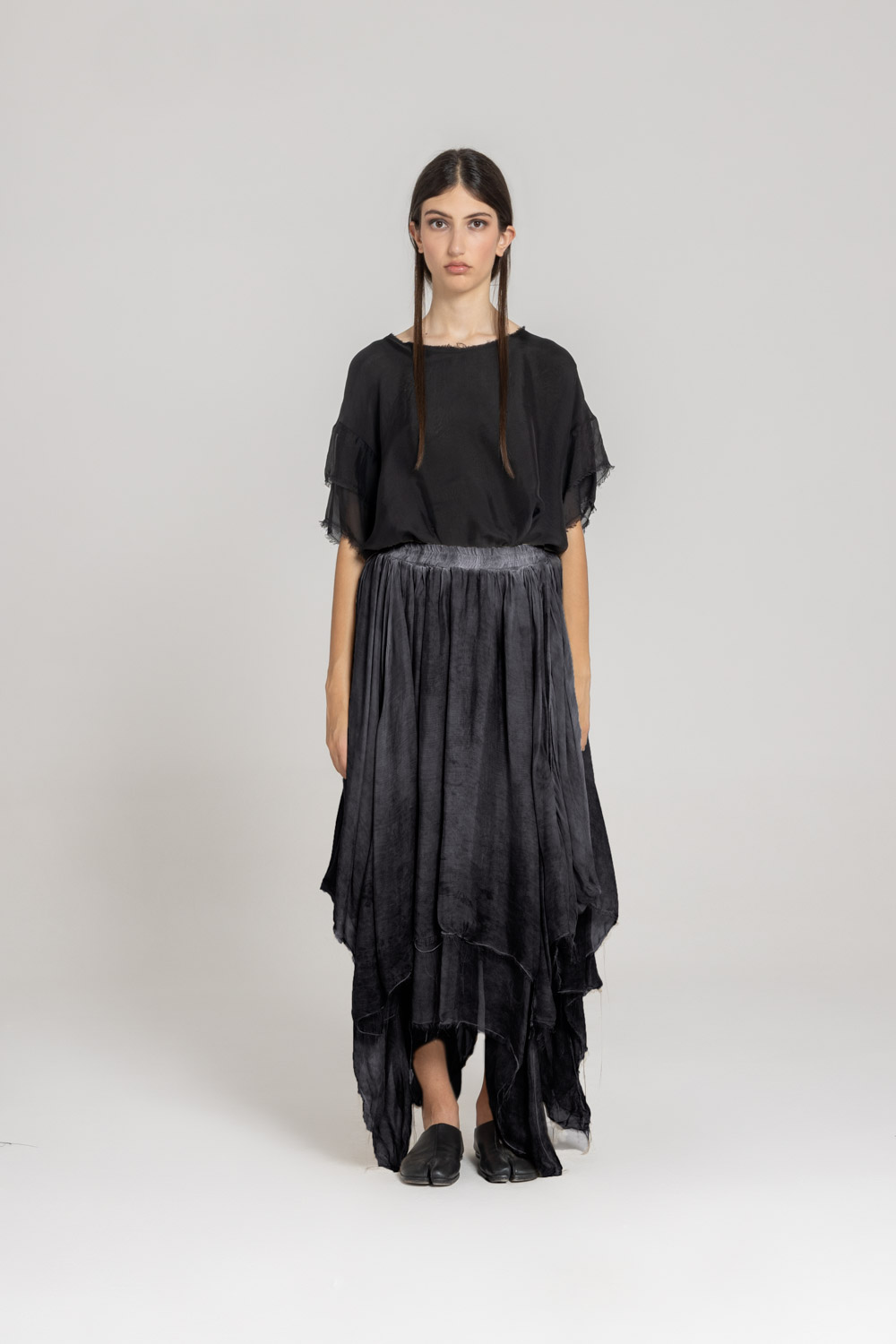 Sanctamuerte Gonne Rock Asymmetrisch Gerafft Gummibund