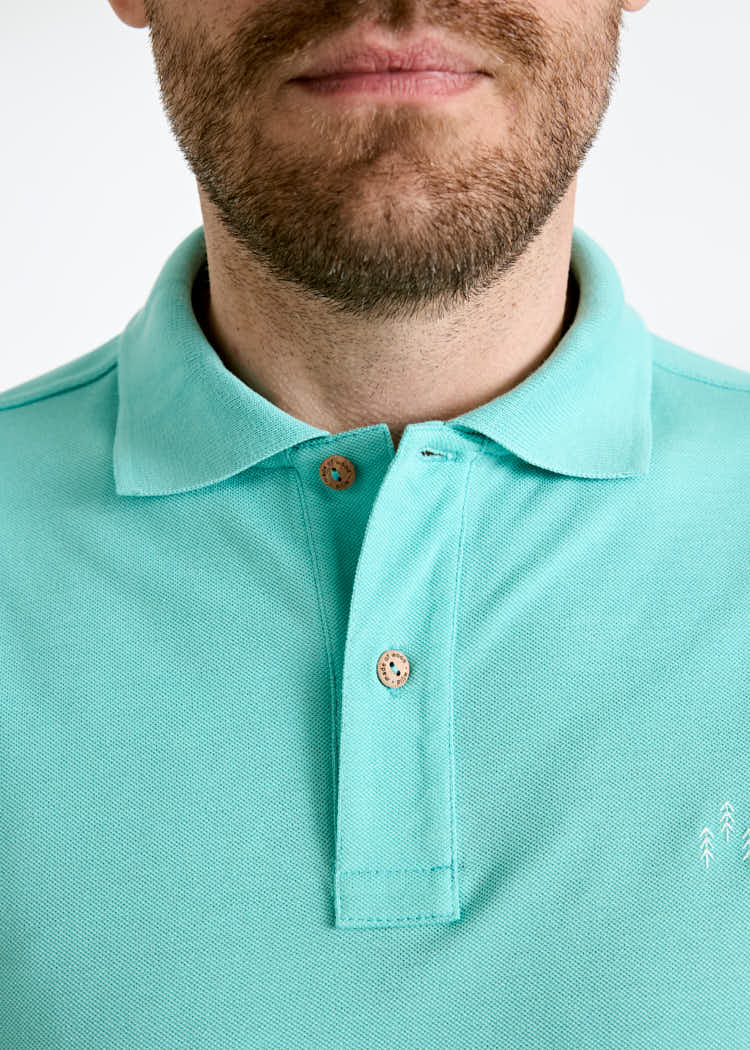 Wijld Paul Herren Polo-Shirt Pool Blue Regular Lyocell-Bio