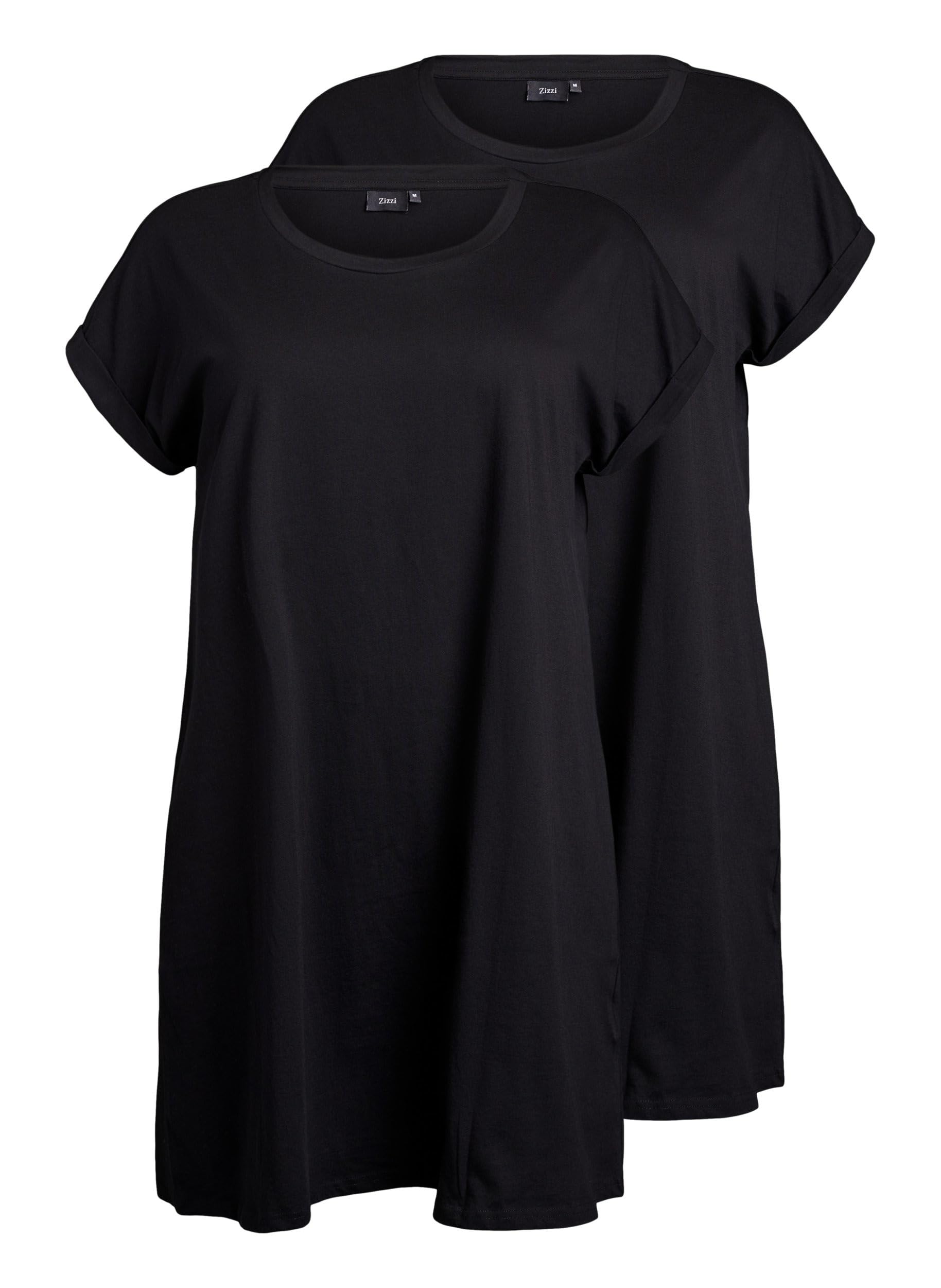 Zizzi 2-Pack Kleid Baumwolle Black 42-44 locker