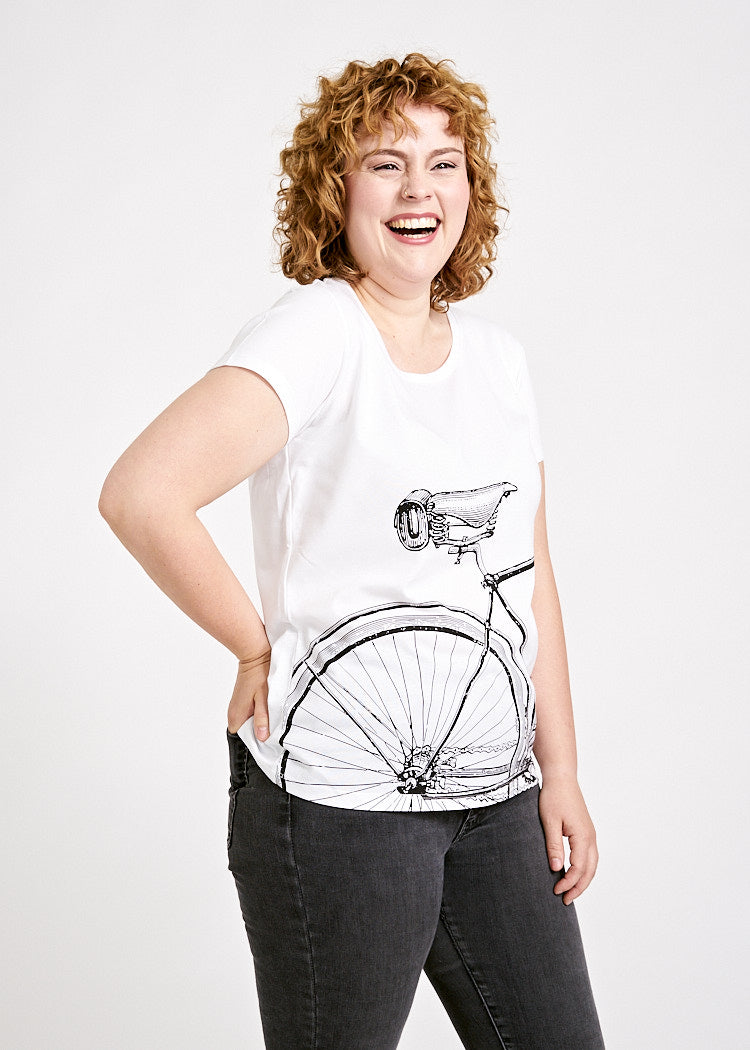 Wijld Sarah Biked Damen T-Shirt Holz Relaxed Slim