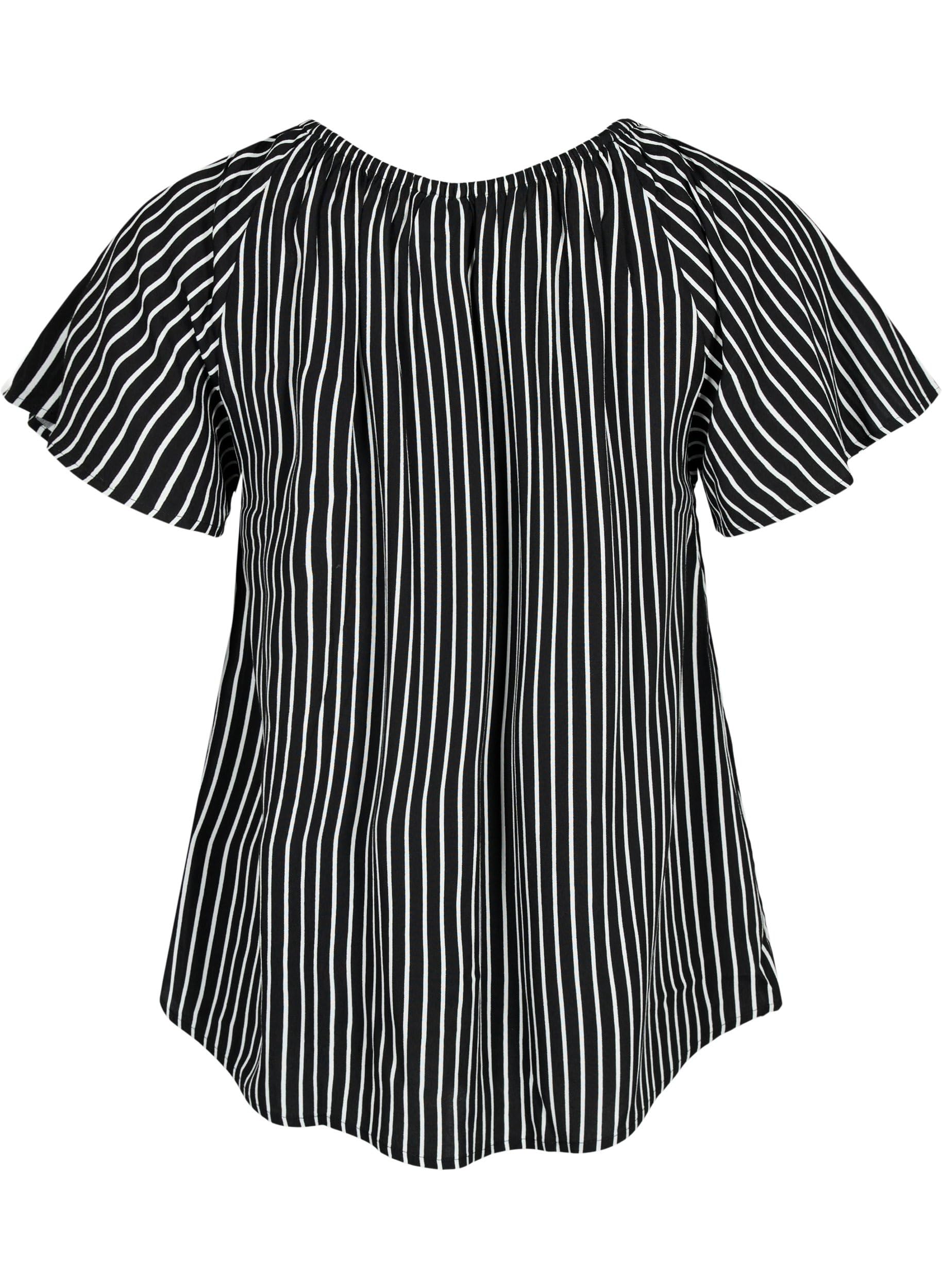 Zizzi Blouses Bluse Viskose Kurzarm Locker
