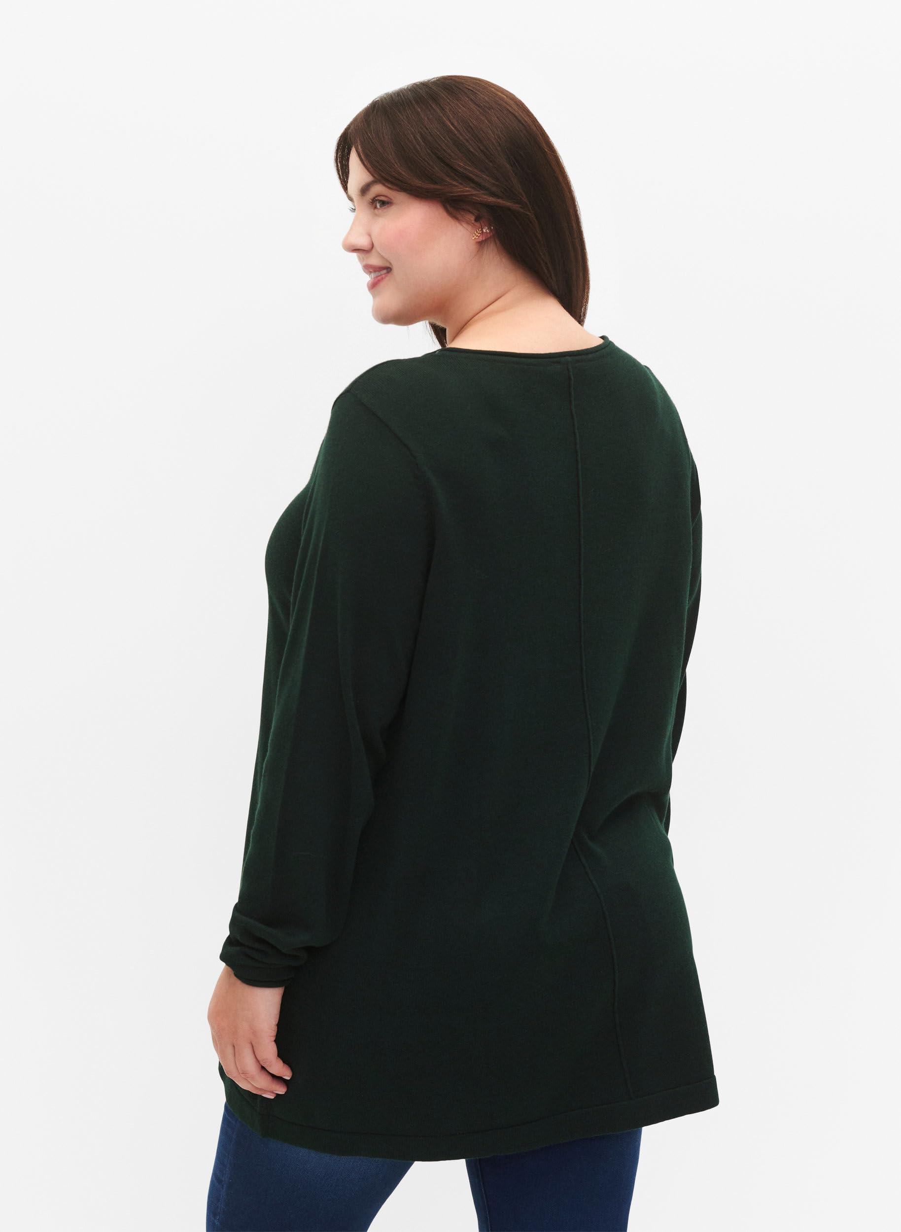 Zizzi Strickbluse Baumwolle Viskose Schwarz 50-52
