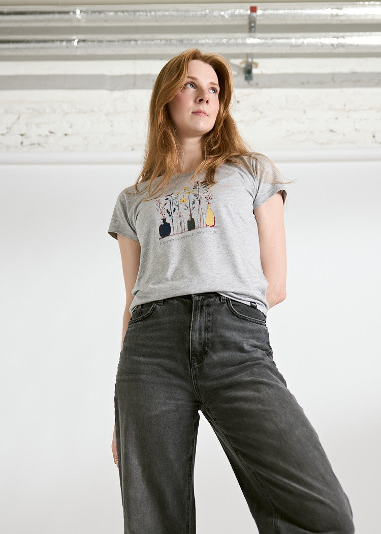 Wijld Sarah Natures Smile Damen T-Shirt Grau