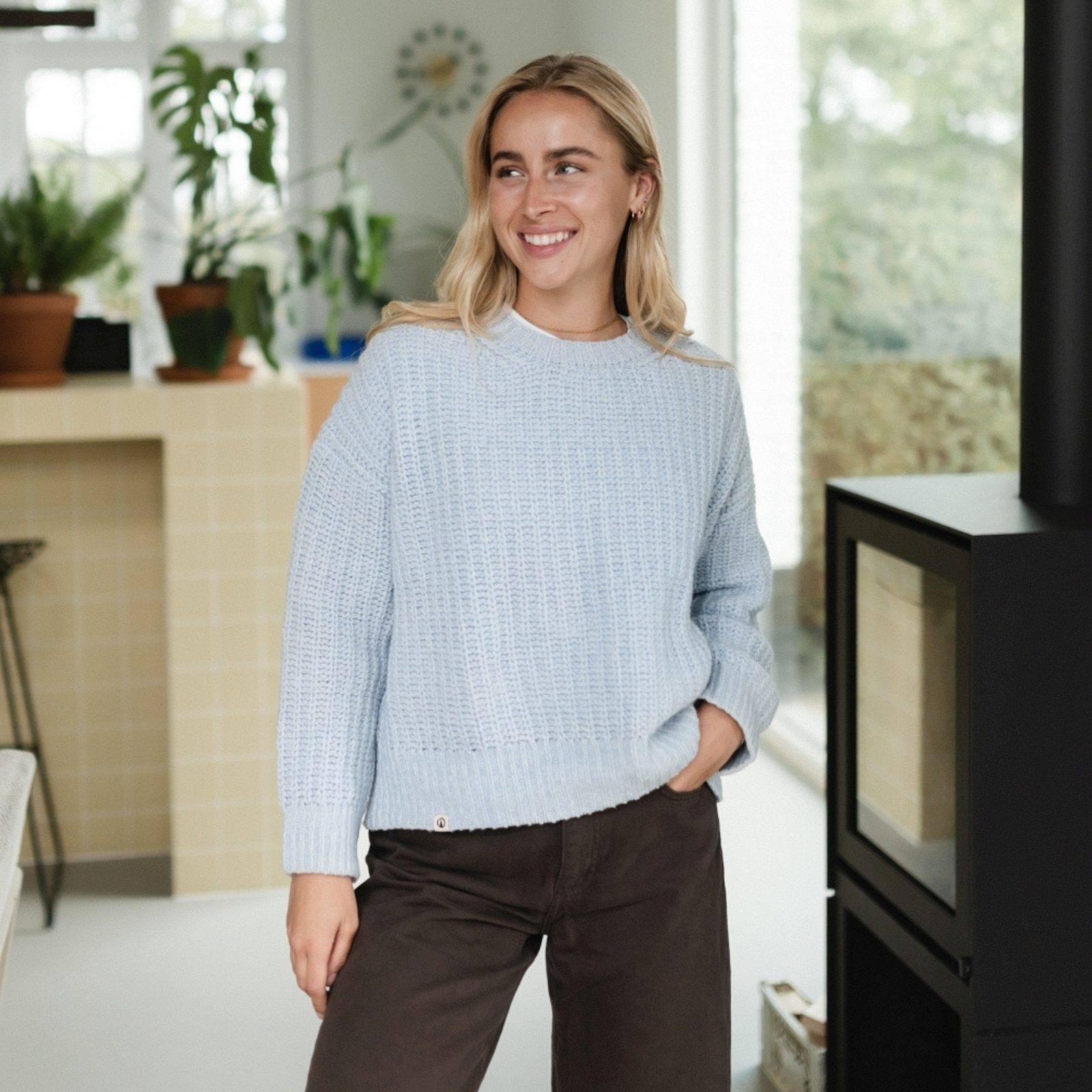 NORDLICHT Mara Wollpullover Hellblau Recycling-Wolle