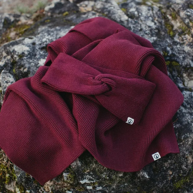 Nordlicht Meja Schal Bordeaux Rot Bio-Baumwolle