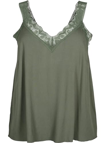 Zizzi T-Shirts & Tops Singlet Top Viskose Spitze V-Ausschnitt