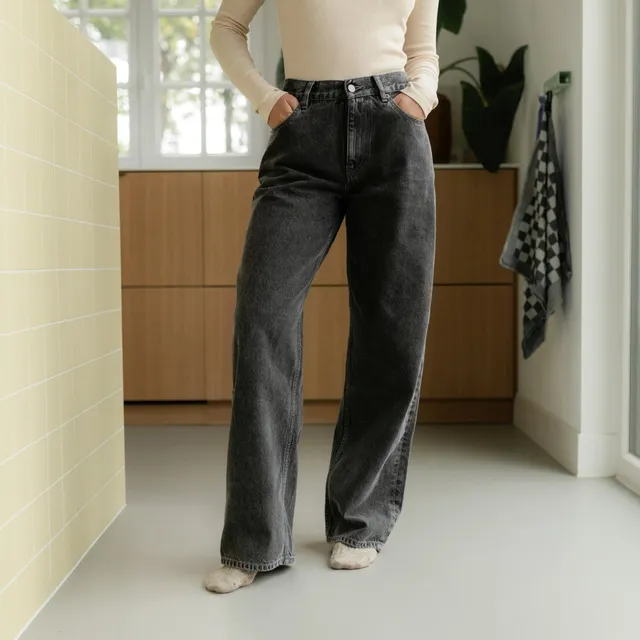 Nordlicht Juna Barrel Jeans Damen Grau Bio-Denim