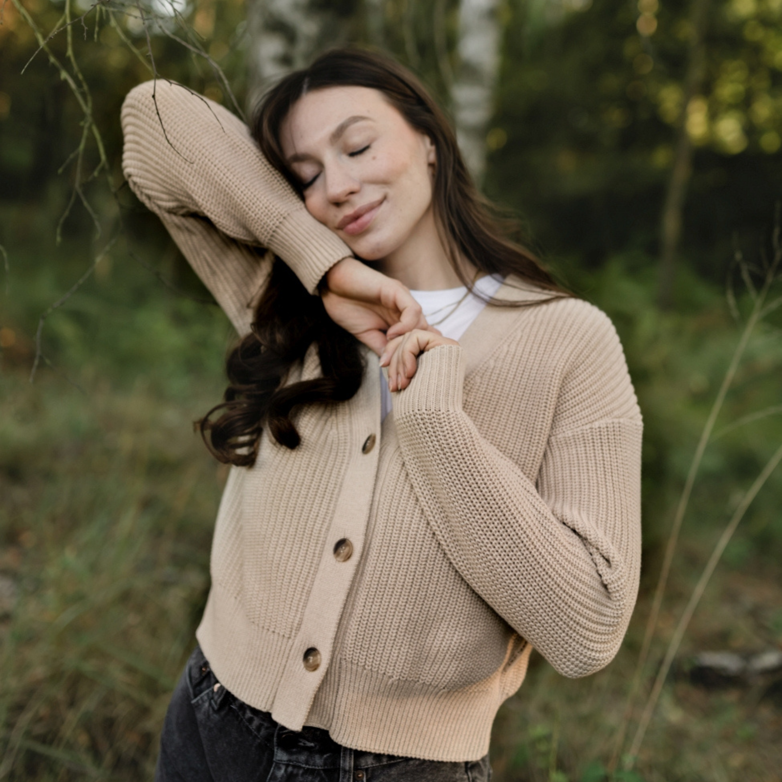 NORDLICHT Marla Strickjacke Natur Grobstrick Cardigan