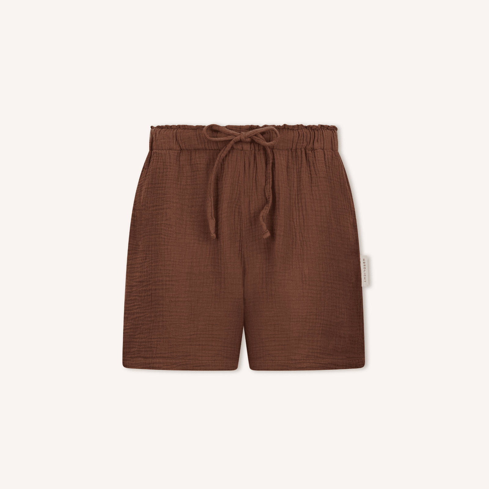 NORDLICHT Leja Musselin Shorts Braun Bio-Baumwolle