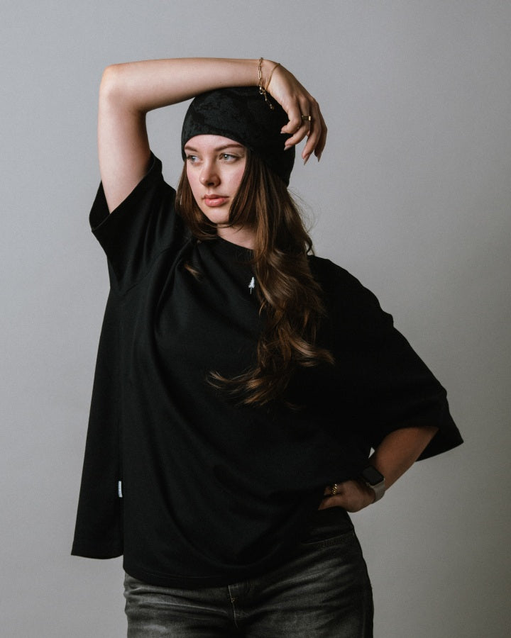 NIKIN TreeShirt Muntogna T-Shirt Schwarz Oversized Bio-Baumwolle