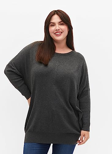 Zizzi Strickpullover Langarm Viskose Tunika Ecovero