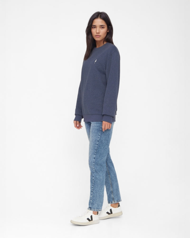 NIKIN TreeSweater Navy Mel Pullover Bio-Baumwolle