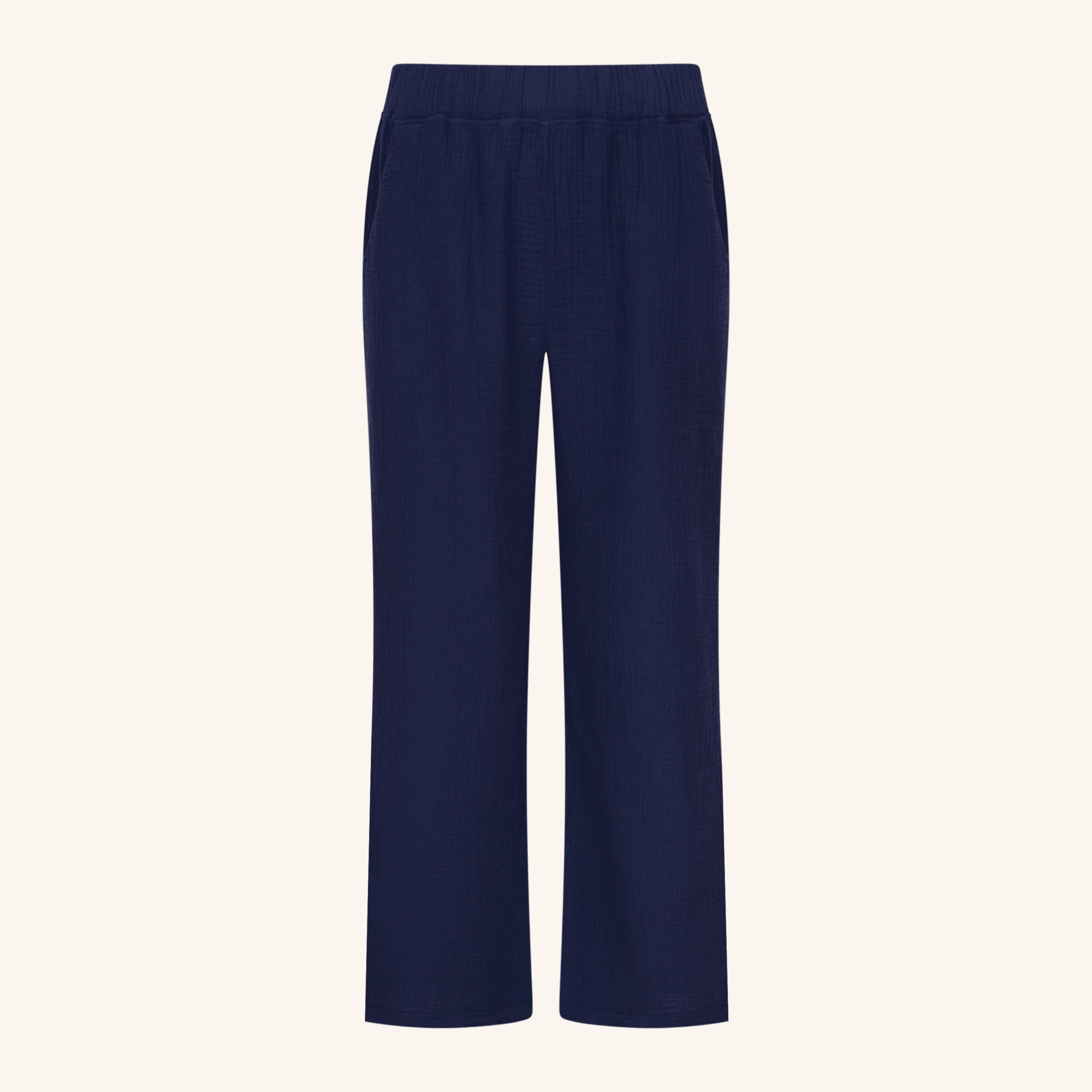 Nordlicht Leja Musselin Hose Marineblau Bio-Baumwolle Locker