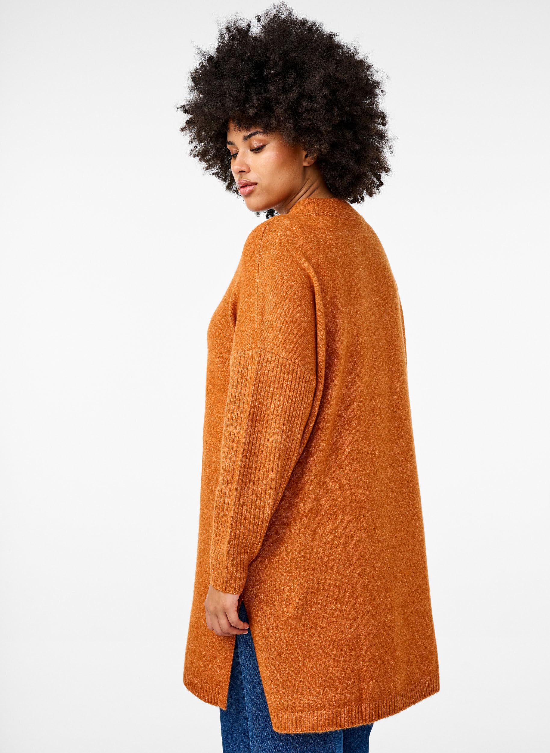 Zizzi Strickbluse Wolle Rundhals Langarm Große Größen